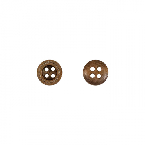 Пуговица деревянная #25-632 1,1 см (коричневая) 1/200 шт