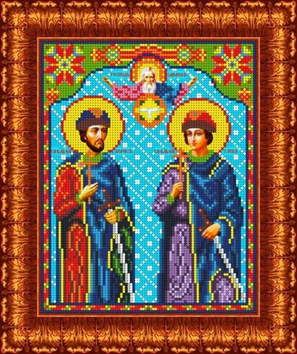 Канва для бисера КБИ-4075 Борис и Глеб 18,5х24 см Канва для бисера КБИ-4075 Борис и Глеб 18,5х24 см