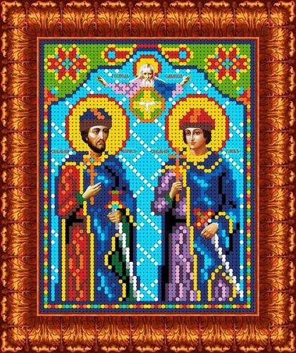 Канва для бисера КБИ-5075 Св. Борис и Глеб 13х16,5 см Канва для бисера КБИ-5075 Св. Борис и Глеб 13х16,5 см