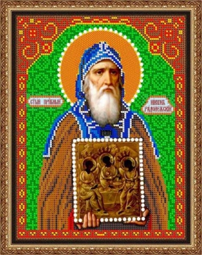 рисунок на ткани для вышивания бисером Бис 827 "Св. Никон" рисунок на ткани для вышивания бисером Бис 827 "Св. Никон"