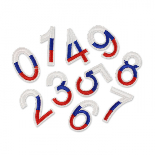 Аппликация термоклеевая №8909 "ЦИФРЫ 0-9" 4,5 см (триколор) 1/10 шт Аппликация термоклеевая №8909 "ЦИФРЫ 0-9" 4,5 см (триколор) 1/10 шт