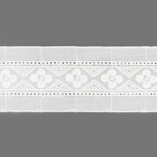 Прошва №M3869 х/б ш.5 см белый  1/13,7 м