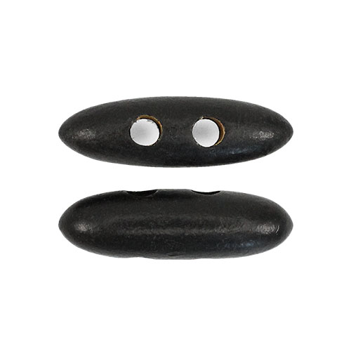 Пуговица деревянная №25-635 "Бочонок" 48х14 мм, чёрный 1/30 шт