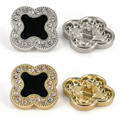 Пуговица со стразами квадрат 20 мм, 1/25 шт