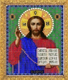 Рисунок на ткани для вышивания бисером Бис 363 "Иисус" Рисунок на ткани для вышивания бисером Бис 363 "Иисус"