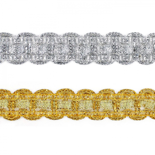 Тесьма металлизированная №2486 ш.17 мм  1/16,4 м